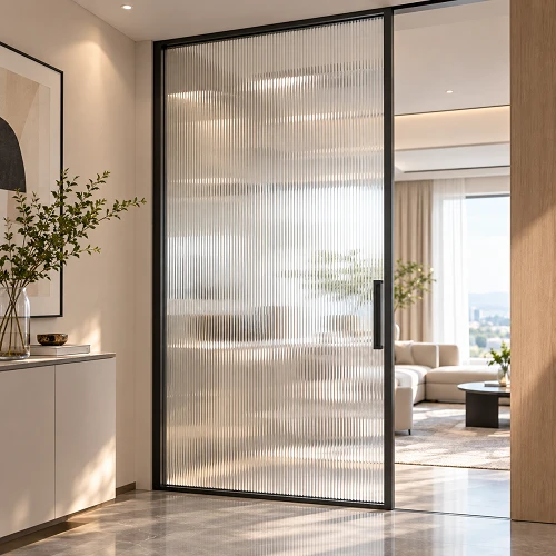 Decorative Textured Glass Sliding Door Decorative Textured Glass Sliding Door