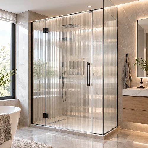 Decorative Textured Glass Shower Enclosure Decorative Textured Glass Shower Enclosure