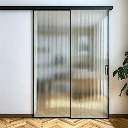 Reeded Textured Glass Sliding Door Reeded Textured Glass Sliding Door