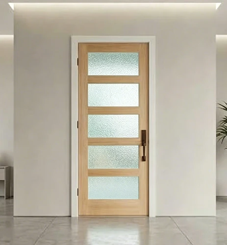 Square Textured Glass Oak Door Square Textured Glass Oak Door