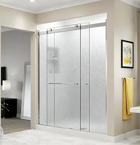 Patterned Tempered Glass Bathroom Partition Door Patterned Tempered Glass Bathroom Partition Door