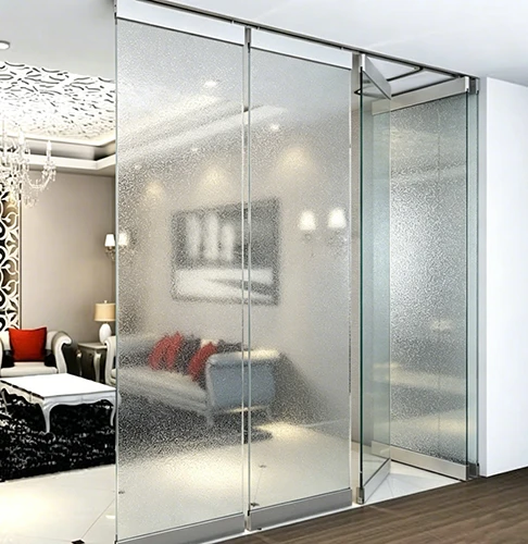 Patterned Tempered Glass Partition Wall Patterned Tempered Glass Partition Wall