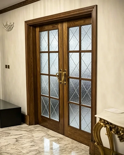 Patterned Double Glazed Glass Double Doors Patterned Double Glazed Glass Double Doors