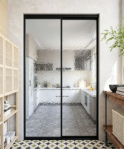 Everglade Pattern Glass Kitchen Door Everglade Pattern Glass Kitchen Door