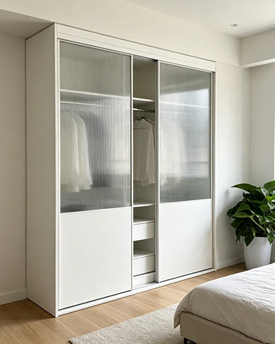 Driftwood Pattern Glass Wardrobe Driftwood Pattern Glass Wardrobe