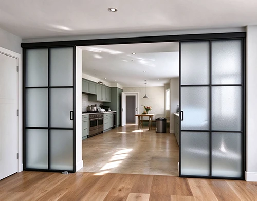 Acid Etched Frosted Glass Sliding Door Acid Etched Frosted Glass Sliding Door