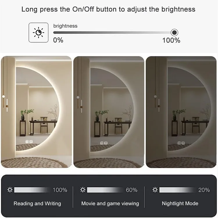 large half moon mirror-brightness large half moon mirror-brightness